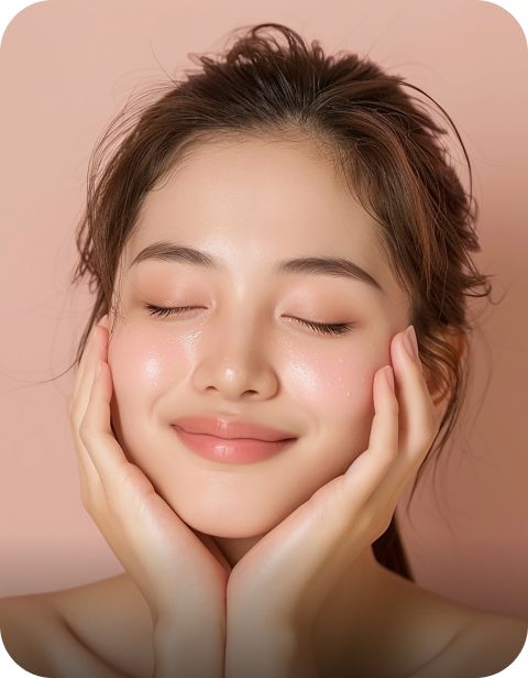 Natural makeup look using lip and cheek tint